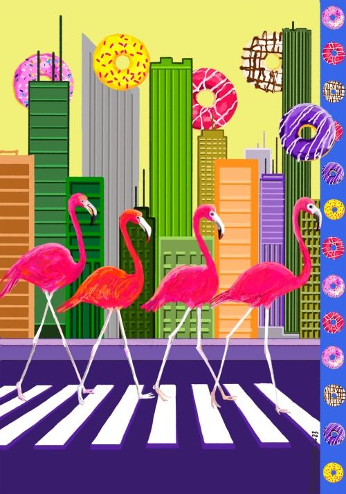Digital Art Flamingo Go!
